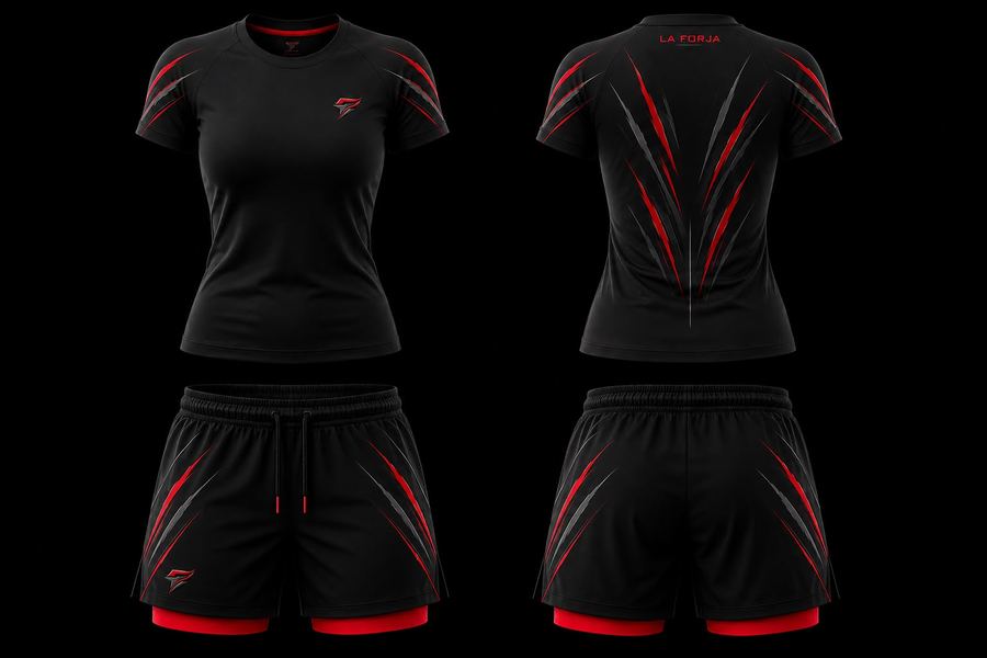 Camiseta La Forja vista por la espalda, corte mujer